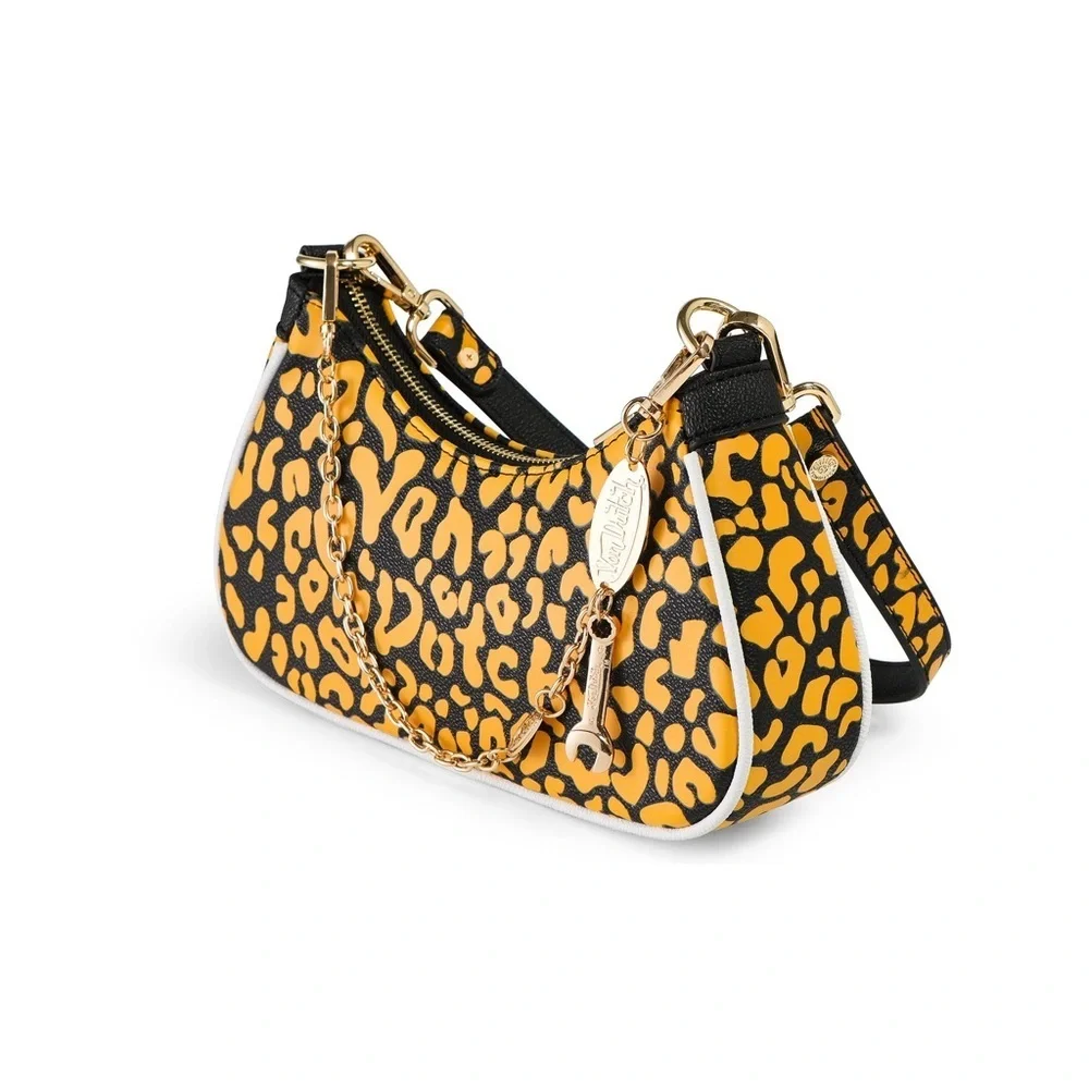 Von Dutch Y2K Orange Cheetah Shoulder Bag